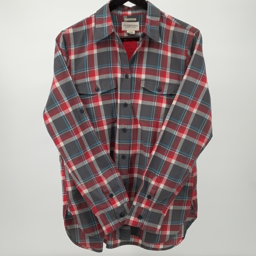 Ralph Lauren Denim & Supply Shirt Women L Cotton Utility Button-Up RL Surplus - Picture 5 of 11